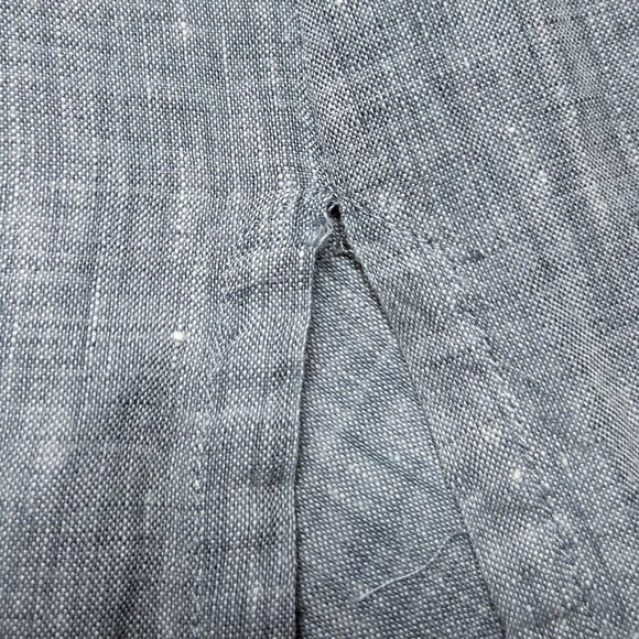 Eileen Fisher Top Women's Large Blue/Grey Organic Linen Chambray Split Hem - Picture 9 of 14